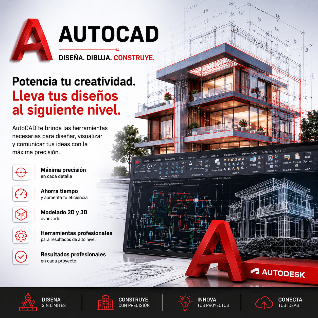 AutoCAD para arquitectura e ingeniería - Diseño técnico profesional con Autodesk AutoCAD y modelado avanzado en 2D y 3D